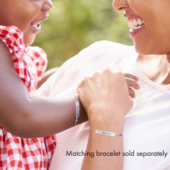 Engravable Small ID Bracelet with Cross and Birthstone