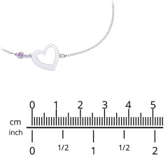 Engravable Open Heart Bracelet with Birthstone