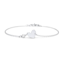 Initial Heart Bracelet with Birthstone