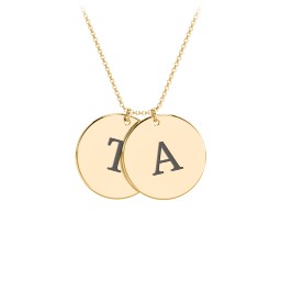 Engravable 2 Disc Pendant in 10K Solid Yellow Gold