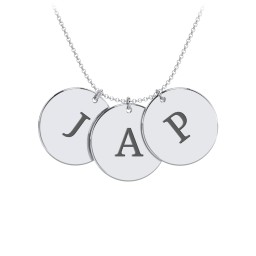 Engravable 3 Disc Pendant in 925 Sterling Silver