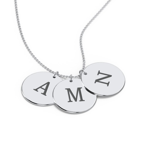 Engravable 3 Disc Pendant – Sterling Silver