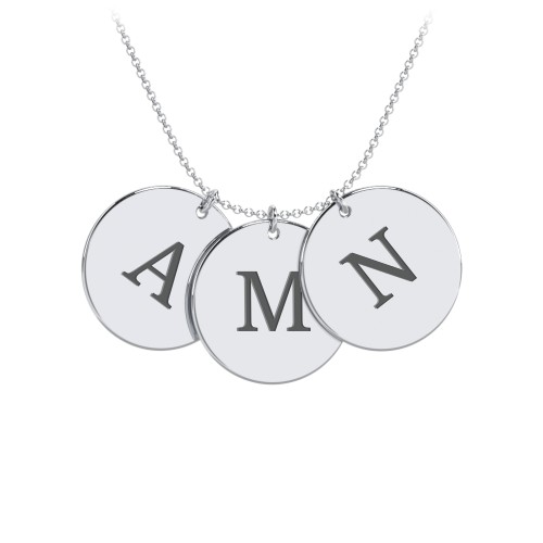 Engravable 3 Disc Pendant – Sterling Silver