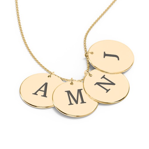 Engravable 4 Disc Pendant – 10K Yellow Gold