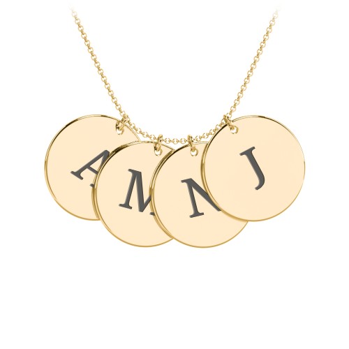 Engravable 4 Disc Pendant – 10K Yellow Gold