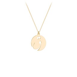 Arabic and Farsi Initial Disc Necklace in 18K Gold Plated Silver
