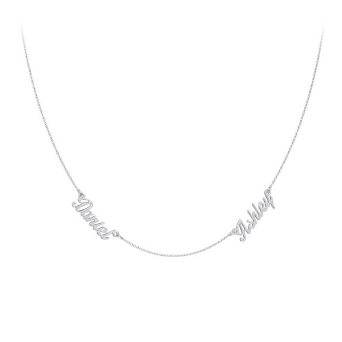 Dainty Personalised Two Name Necklace – Sterling Silver