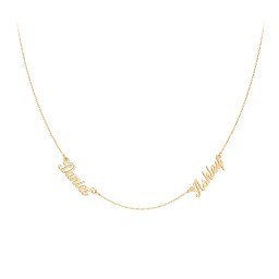 Dainty Personalised Two Name Necklace in 18K Gold Plated Silver