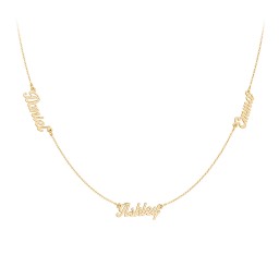Dainty Personalised Three Name Necklace in 18K Gold Plated Silver