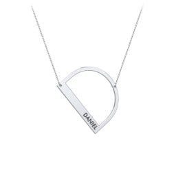 Engravable Asymmetrical Initial Necklace - D