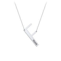 Engravable Asymmetrical Initial Necklace - F