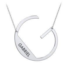 Engravable Asymmetrical Initial Necklace - G