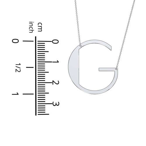 Engravable Asymmetrical Initial Necklace - G