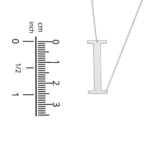 Engravable Asymmetrical Initial Necklace - I – Sterling Silver