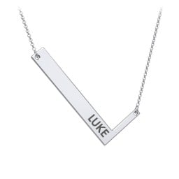 Engravable Asymmetrical Initial Necklace - L
