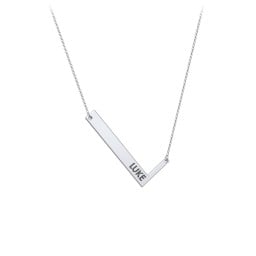 Engravable Asymmetrical Initial Necklace - L