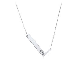 Engravable Asymmetrical Initial Necklace - L in 925 Sterling Silver