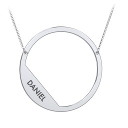 Engravable Asymmetrical Initial Necklace - O