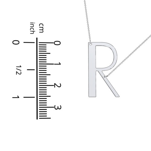 Engravable Asymmetrical Initial Necklace - R – Sterling Silver