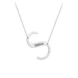 Engravable Asymmetrical Initial Necklace - S