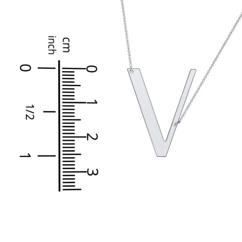 Engravable Asymmetrical Initial Necklace - V