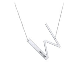Engravable Asymmetrical Initial Necklace - W