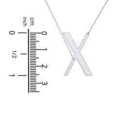 Engravable Asymmetrical Initial Necklace - X