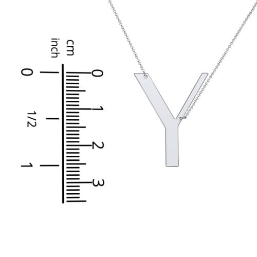 Engravable Asymmetrical Initial Necklace - Y