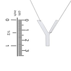 Engravable Asymmetrical Initial Necklace - Y