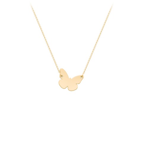 Engravable Butterfly Charm Necklace – 10K Yellow Gold