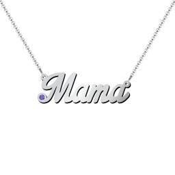 Personalised Birthstone Name Necklace in 925 Sterling Silver with Blue Sapphire