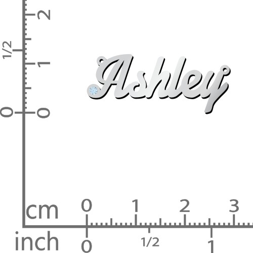 Personalised Birthstone Name Necklace – Sterling Silver with Blue Topaz