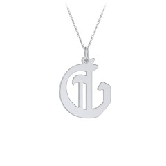 Gothic Initial Pendant Necklace - G – Sterling Silver