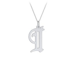 Gothic Initial Pendant Necklace - I