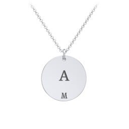 Initial and Date Engravable Disc Necklace - 1