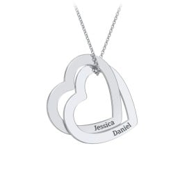 Engravable Interlocking Double Heart Pendant