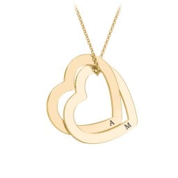 Engravable Interlocking Double Heart Pendant