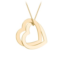 Engravable Interlocking Double Heart Pendant