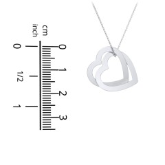 Engravable Interlocking Double Heart Pendant