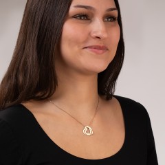 Engravable Interlocking Double Heart Pendant