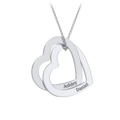 Engravable Interlocking Double Heart Pendant – Vermeil
