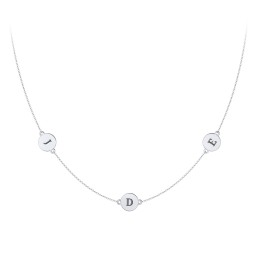 Engravable Disc Station Necklace in 925 Sterling Silver