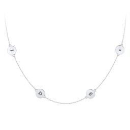 Engravable Disc Station Necklace in 925 Sterling Silver