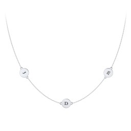 Engravable Disc Station Necklace in 925 Sterling Silver