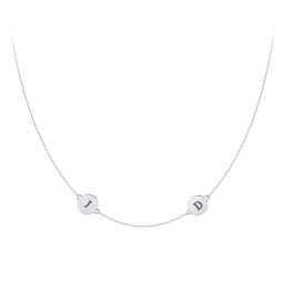 Engravable Disc Station Necklace in 925 Sterling Silver