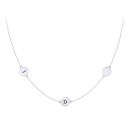 Engravable Disc Station Necklace in 925 Sterling Silver
