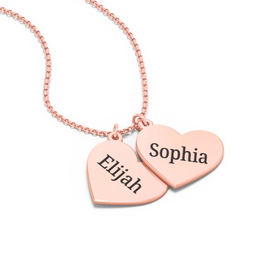 Engravable Hanging Hearts Necklace