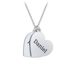 Engravable Hanging Hearts Necklace in 925 Sterling Silver
