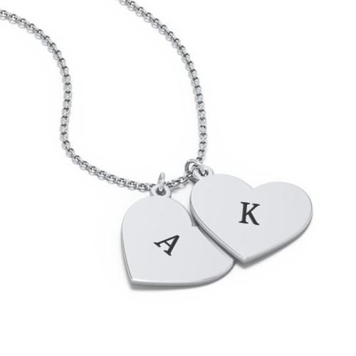 Engravable Hanging Hearts Necklace – Sterling Silver