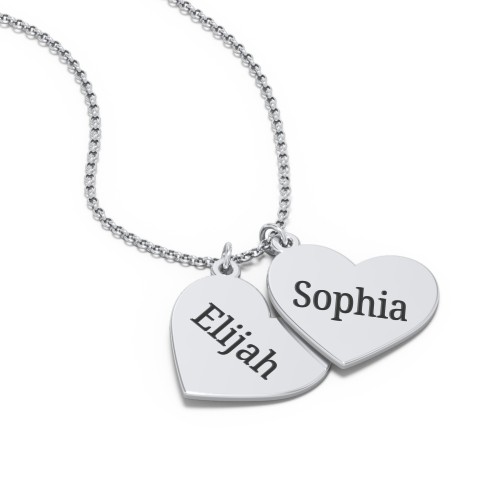 Engravable Hanging Hearts Necklace – Sterling Silver